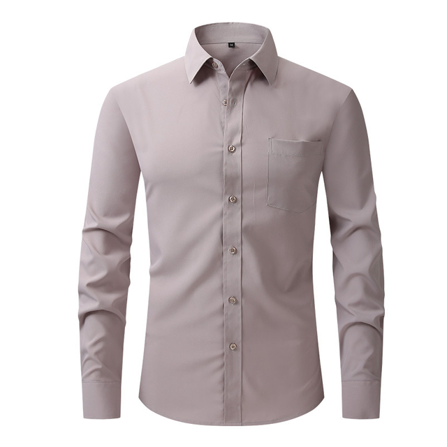 Fashion Business Stretch Slim Long Sleeve Men's Shirt Wholesale Supply