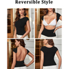 Women Sexy Backless Short Sleeve Slim Fit Crewneck Summer Casual Y2K Crop Tee