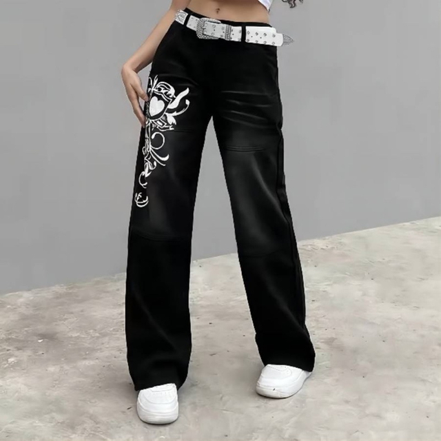 Women's Baggy Denim Pants High Waisted Y2K Wide Leg Oversized Plus Size Boyfriend Cargo Jeans Streetwear Trousers