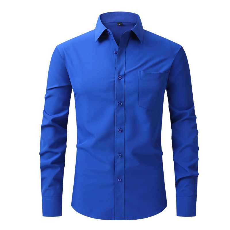 Fashion Business Stretch Slim Long Sleeve Men\'s Shirt Wholesale Supply