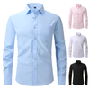 Fashion Business Stretch Slim Long Sleeve Men's Shirt Wholesale Supply