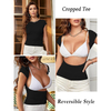 Women Sexy Backless Short Sleeve Slim Fit Crewneck Summer Casual Y2K Crop Tee