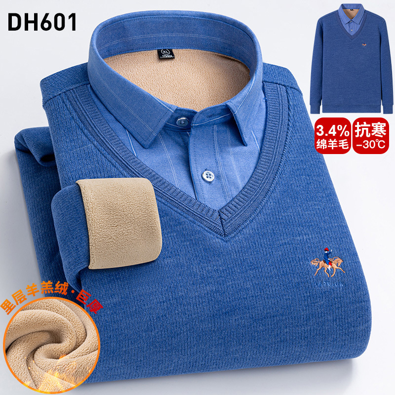 Men Knitted Wool Sweater Shirt