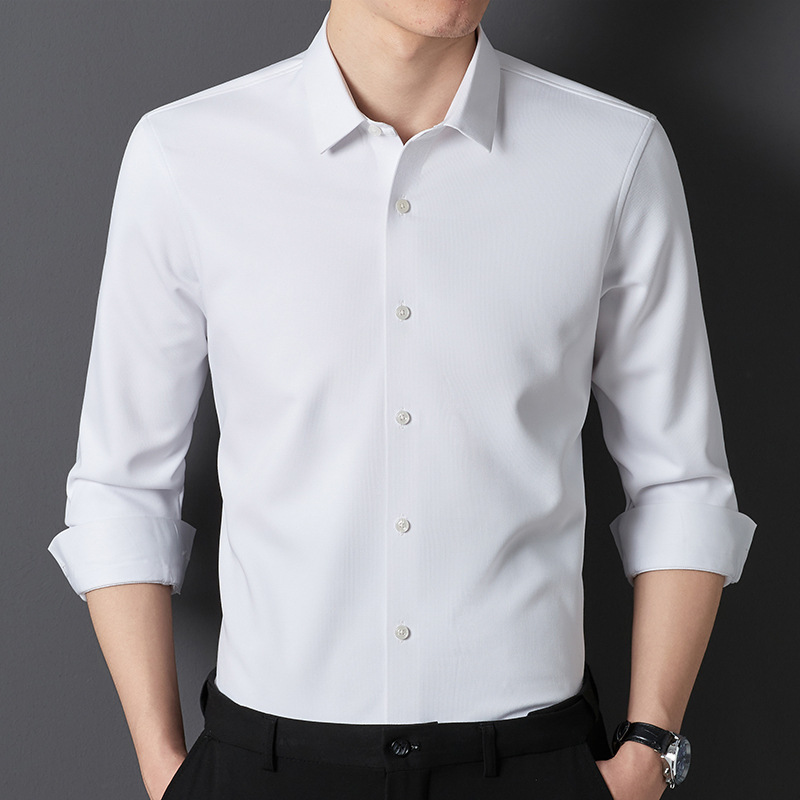 Men Non-Iron Trackless Casual Business Shirt